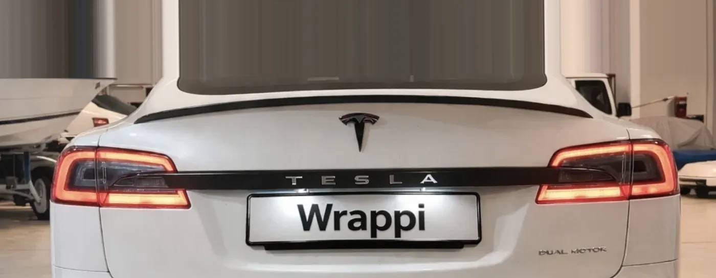 The same Tesla after chrome delete
