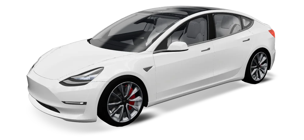 Tesla Model 3 in 3M 2080 Gloss White