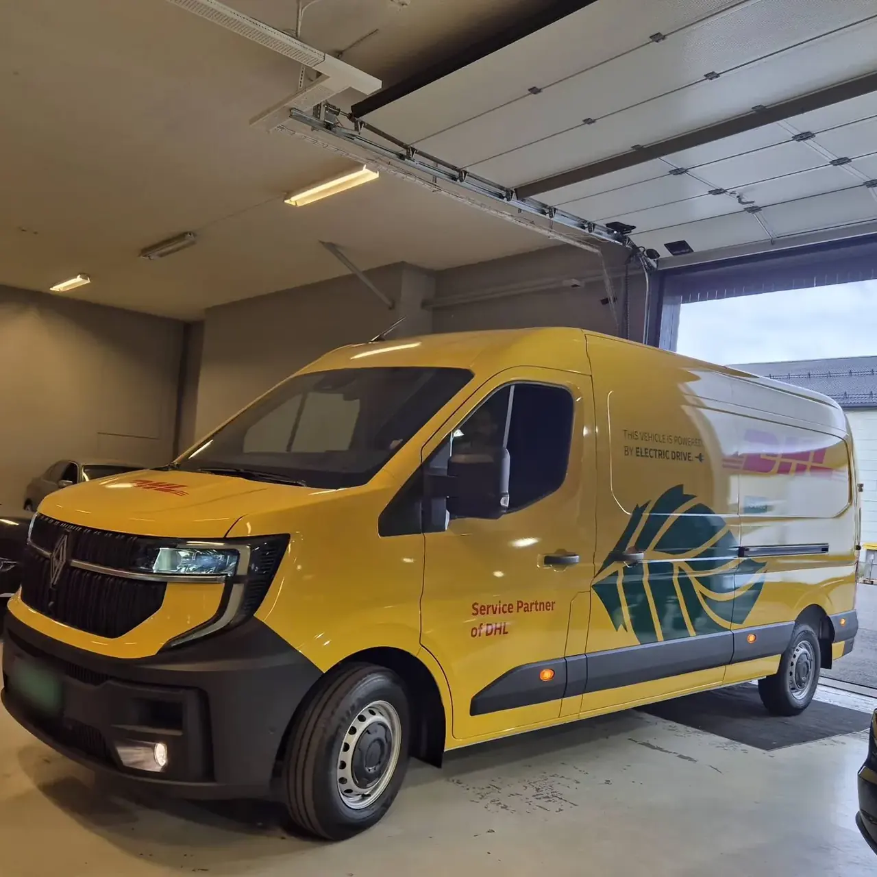 DHL van in the bay