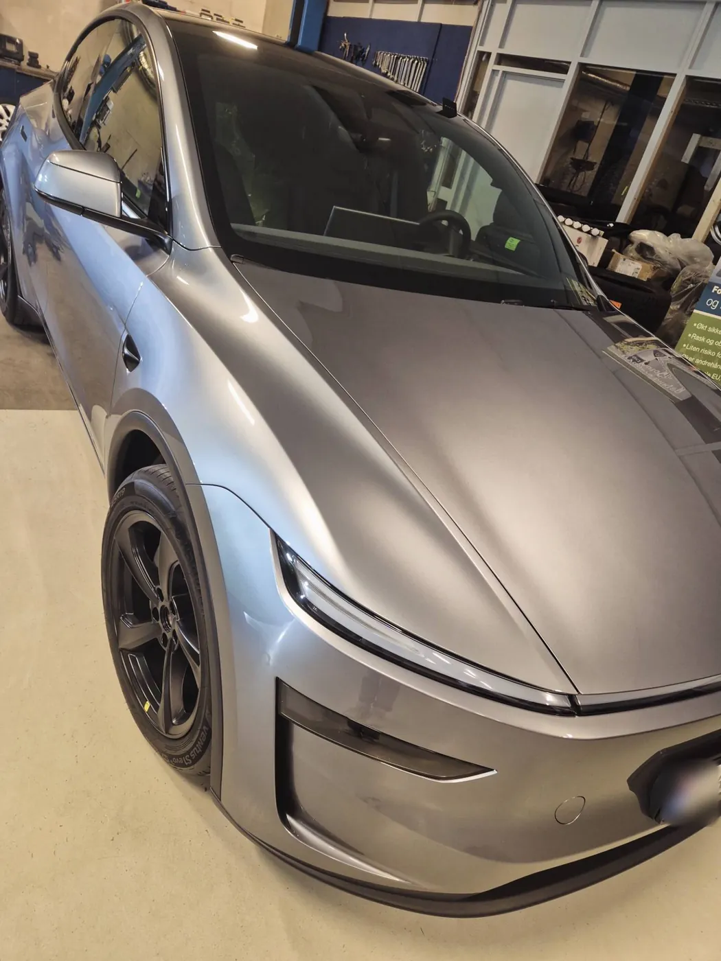 Tesla Model Y in satin grey