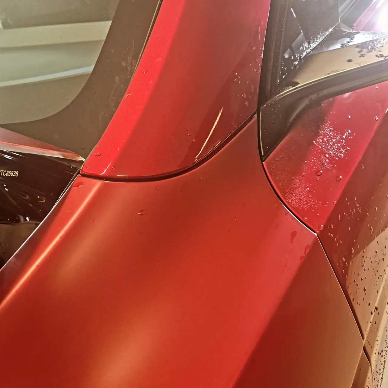 Gloss and satin, same red
