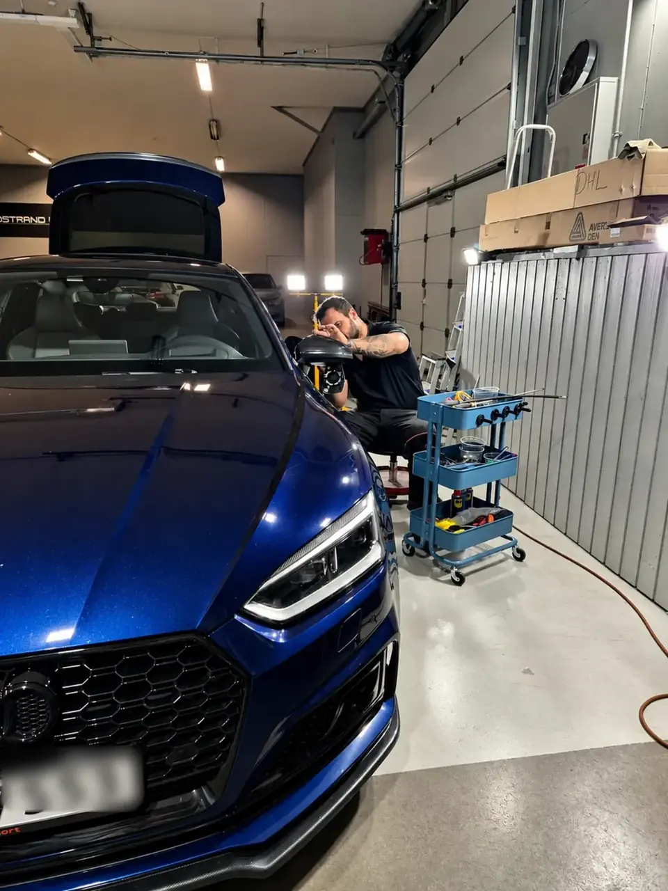 Working on a mirror